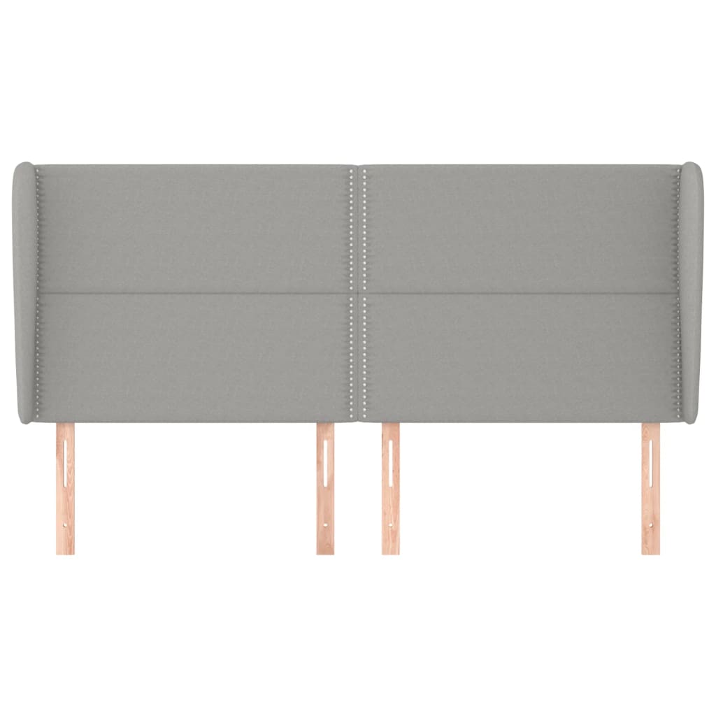 Κεφαλάρι με Πτερύγια Ανοιχτό Γκρι 163x23x118/128 εκ. Υφασμάτινο