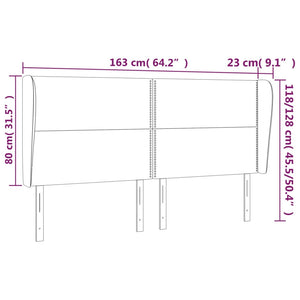 Κεφαλάρι με Πτερύγια Σκούρο Γκρι 163x23x118/128 εκ. Υφασμάτινο - Pakobazaar