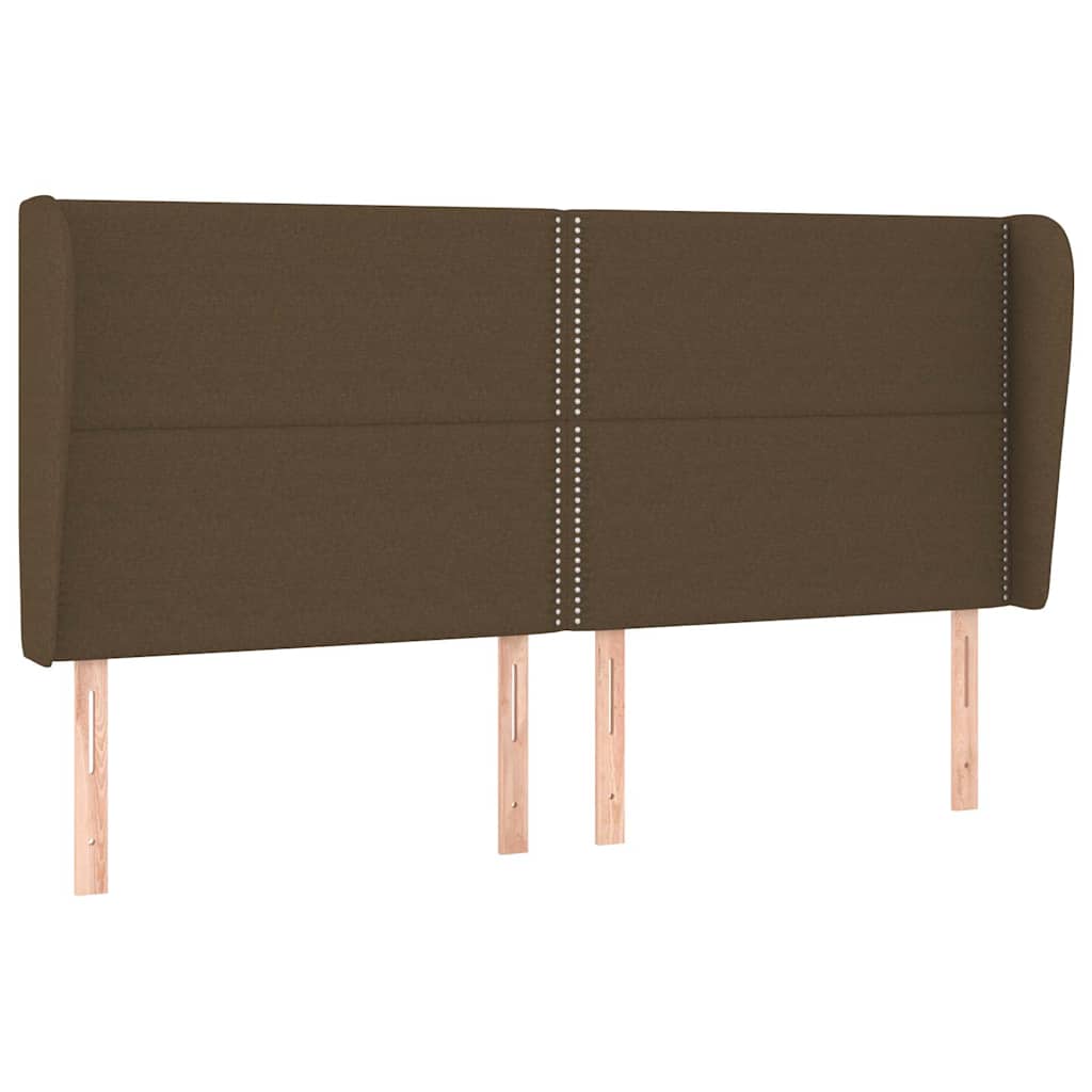 Κεφαλάρι με Πτερύγια Σκούρο Καφέ 163x23x118/128 εκ. Υφασμάτινο - Pakobazaar