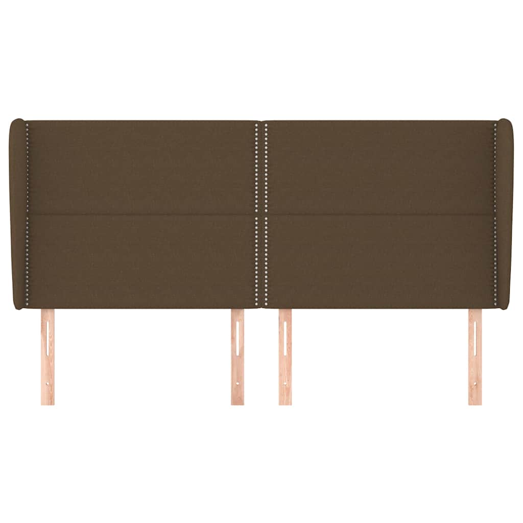 Κεφαλάρι με Πτερύγια Σκούρο Καφέ 163x23x118/128 εκ. Υφασμάτινο - Pakobazaar