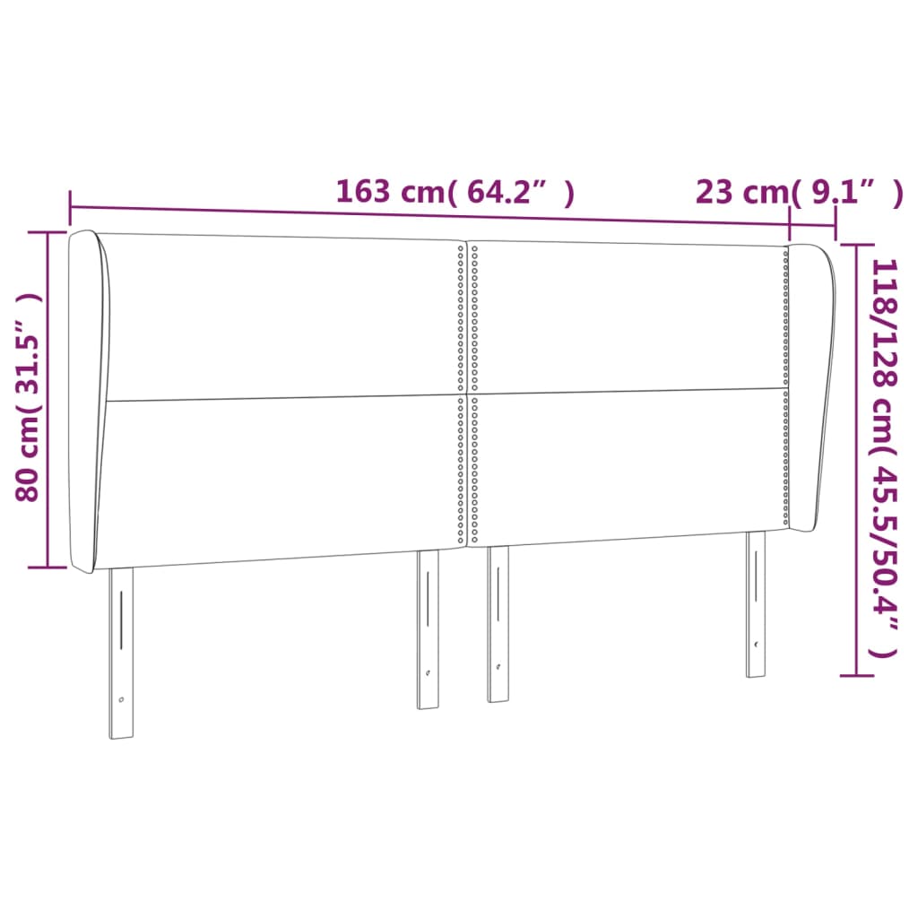 Κεφαλάρι με Πτερύγια Μπλε 163x23x118/128 εκ. Υφασμάτινο - Pakobazaar