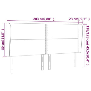 Κεφαλάρι με Πτερύγια Σκούρο Καφέ 203x23x118/128 εκ. Υφασμάτινο