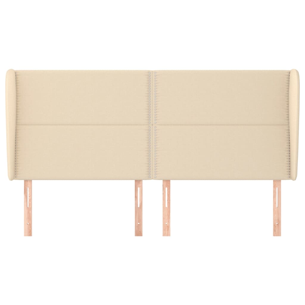 Κεφαλάρι με Πτερύγια Κρεμ 203x23x118/128 εκ. Υφασμάτινο