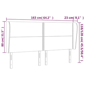 Κεφαλάρι με Πτερύγια Σκούρο Γκρι 163x23x118/128 εκ. Βελούδινο
