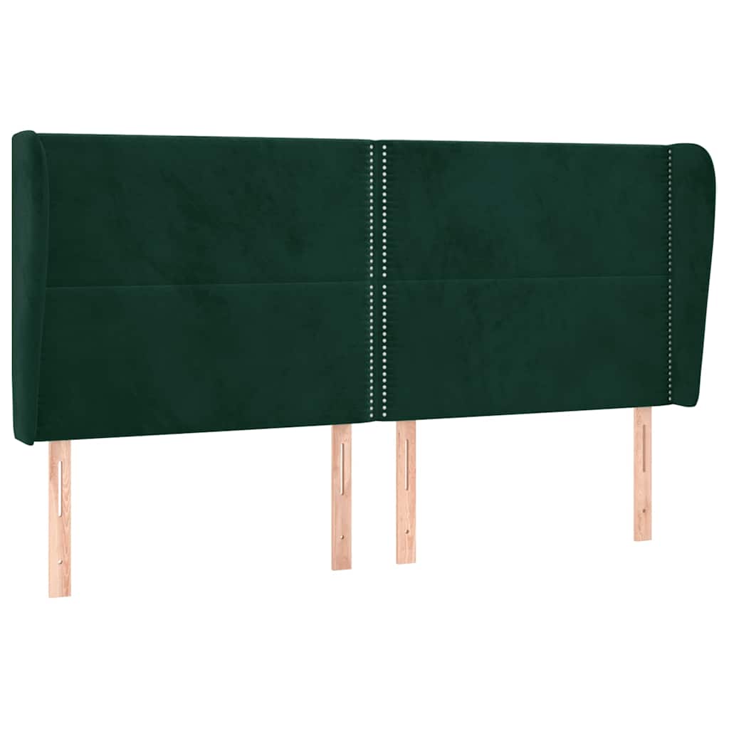 Κεφαλάρι με Πτερύγια Πράσινο 163x23x118/128 εκ. Βελούδινο - Pakobazaar