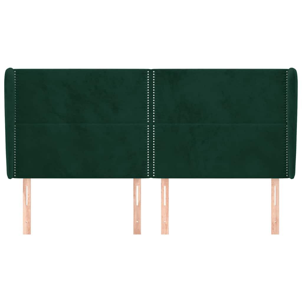 Κεφαλάρι με Πτερύγια Πράσινο 163x23x118/128 εκ. Βελούδινο - Pakobazaar