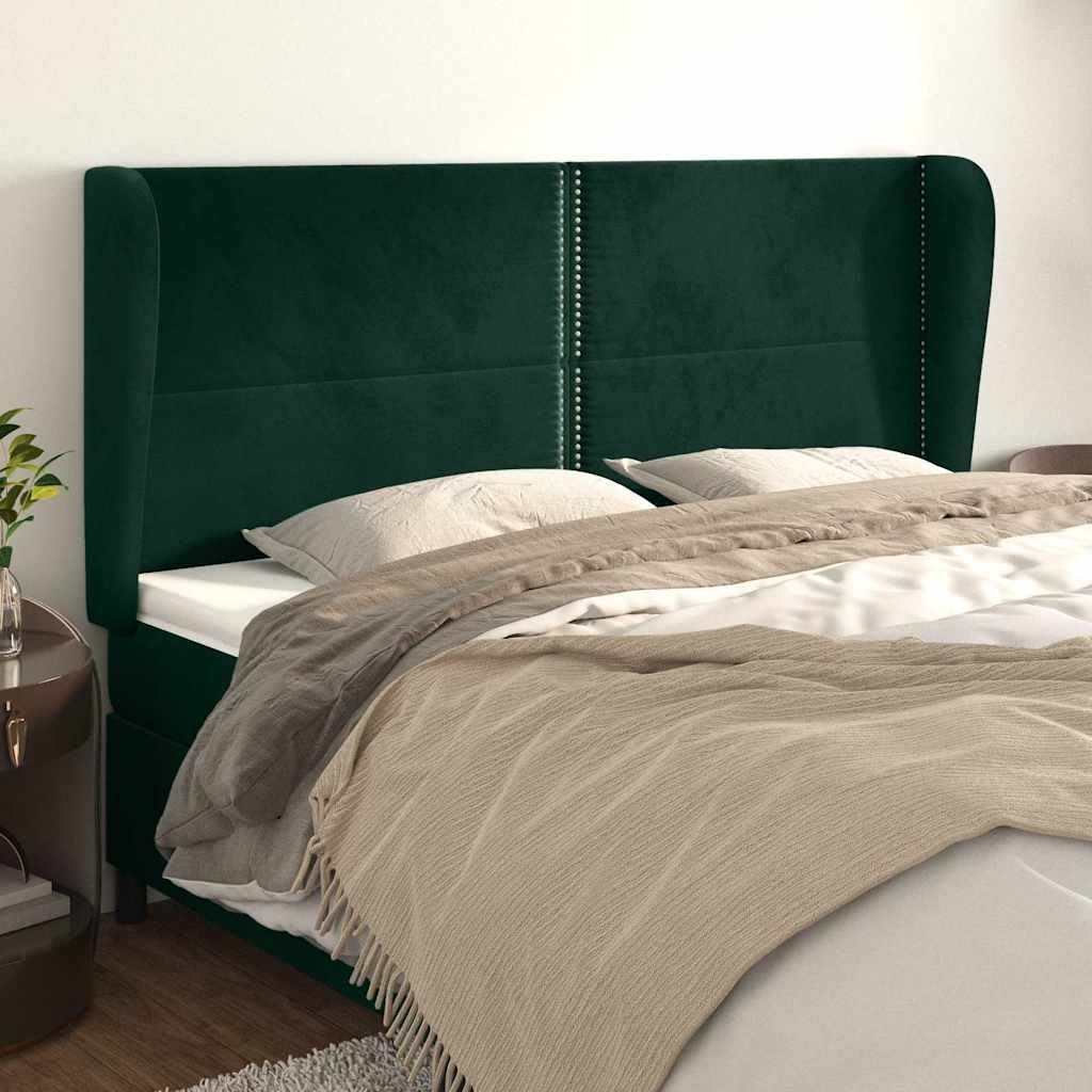 Κεφαλάρι με Πτερύγια Πράσινο 163x23x118/128 εκ. Βελούδινο - Pakobazaar