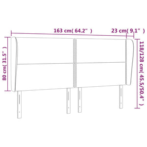 Κεφαλάρι με Πτερύγια Ροζ 163x23x118/128 εκ. Βελούδινο