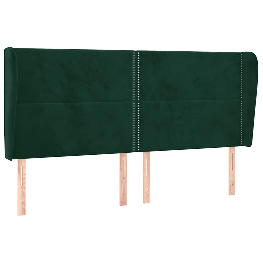 Κεφαλάρι με Πτερύγια Πράσινο 183x23x118/128 εκ. Βελούδινο - Pakobazaar