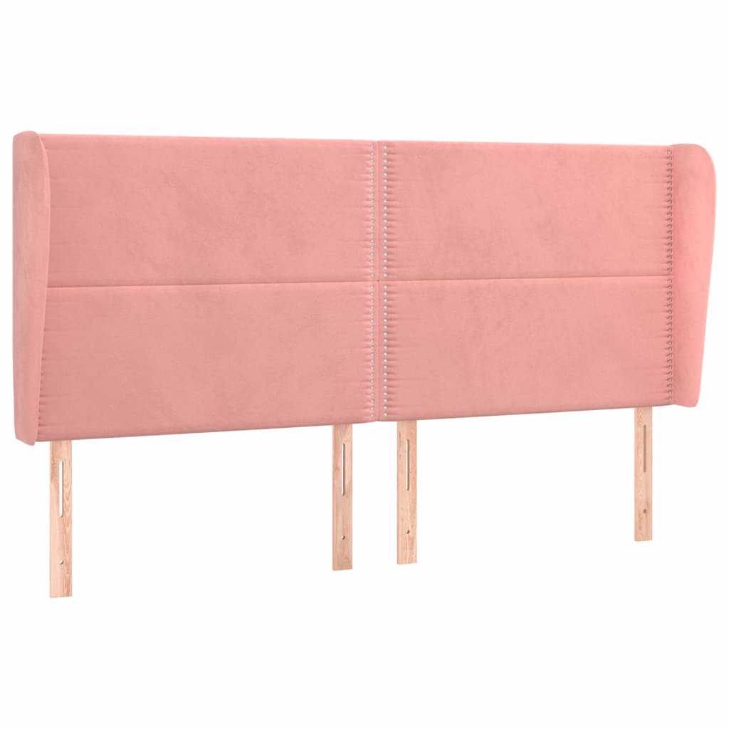 Κεφαλάρι με Πτερύγια Ροζ 183x23x118/128 εκ. Βελούδινο - Pakobazaar