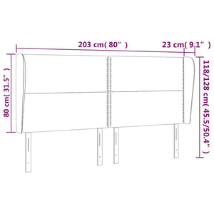 Κεφαλάρι με Πτερύγια Πράσινο 203x23x118/128 εκ. Βελούδινο