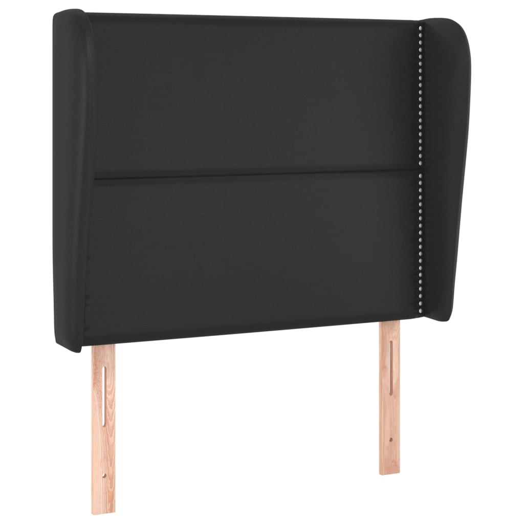 Κεφαλάρι με Πτερύγια Μαύρο 83x23x118/128 εκ. Συνθετικό Δέρμα - Pakobazaar