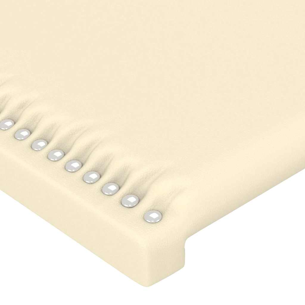 Κεφαλάρι με Πτερύγια Κρεμ 93x23x118/128 εκ. Συνθετικό Δέρμα - Pakobazaar