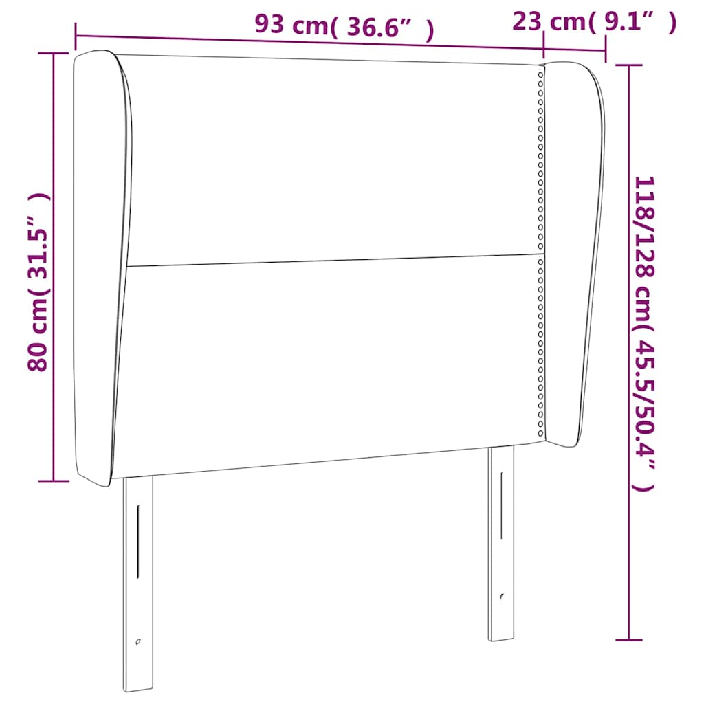 Κεφαλάρι με Πτερύγια Κρεμ 93x23x118/128 εκ. Συνθετικό Δέρμα - Pakobazaar
