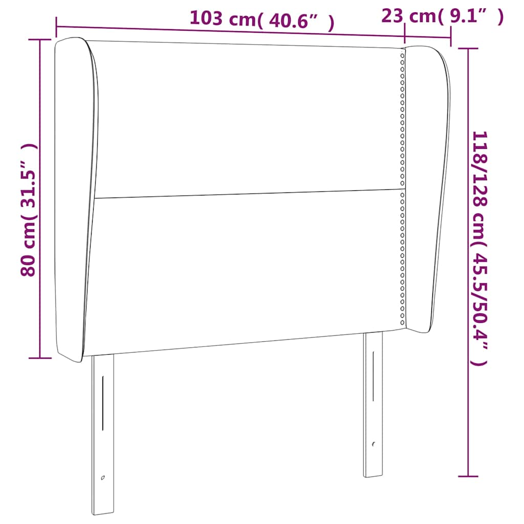 Κεφαλάρι με Πτερύγια Καπουτσίνο 103x23x118/128 εκ. Συνθ. Δέρμα - Pakobazaar