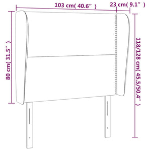 Κεφαλάρι με Πτερύγια Καπουτσίνο 103x23x118/128 εκ. Συνθ. Δέρμα - Pakobazaar