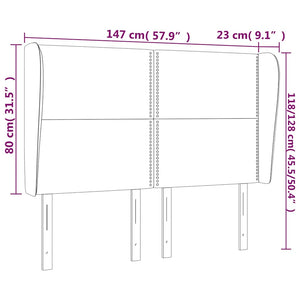 Κεφαλάρι με Πτερύγια Λευκό 147x23x118/128 εκ. Συνθετικό Δέρμα - Pakobazaar
