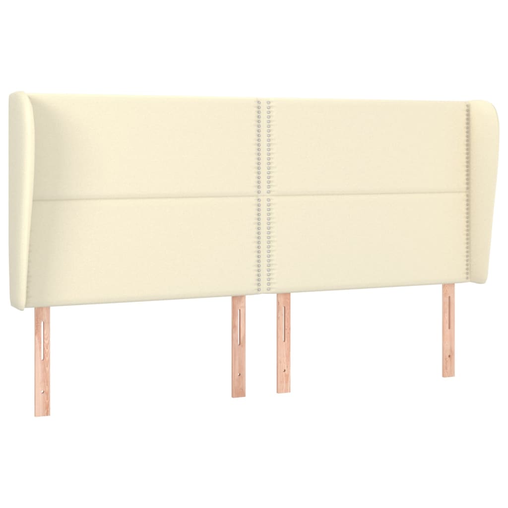 Κεφαλάρι με Πτερύγια Κρεμ 163x23x118/128 εκ. Συνθετικό Δέρμα - Pakobazaar