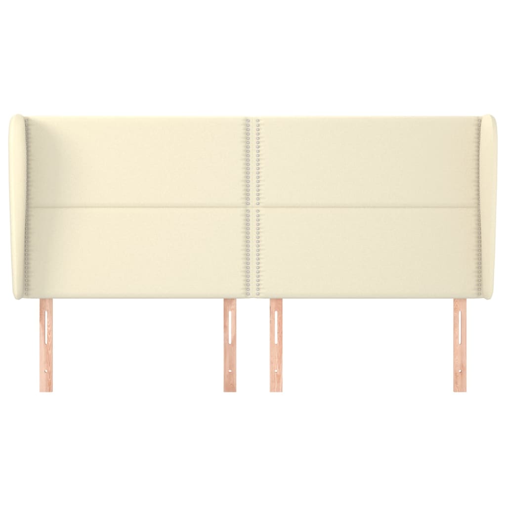 Κεφαλάρι με Πτερύγια Κρεμ 163x23x118/128 εκ. Συνθετικό Δέρμα - Pakobazaar