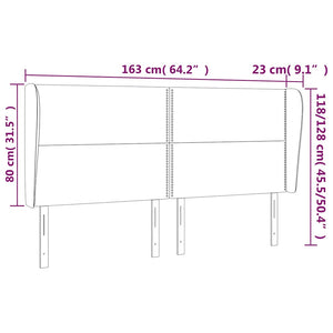 Κεφαλάρι με Πτερύγια Καφέ 163x23x118/128 εκ. Συνθετικό Δέρμα - Pakobazaar