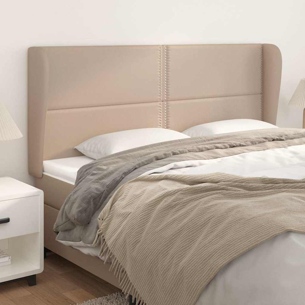 Κεφαλάρι με Πτερύγια Καπουτσίνο 163x23x118/128 εκ. Συνθ. Δέρμα