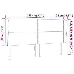 Κεφαλάρι με Πτερύγια Λευκό 183x23x118/128 εκ. Συνθετικό Δέρμα