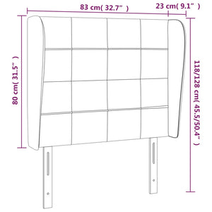 Κεφαλάρι με Πτερύγια Σκούρο Γκρι 83x23x118/128 εκ. Υφασμάτινο