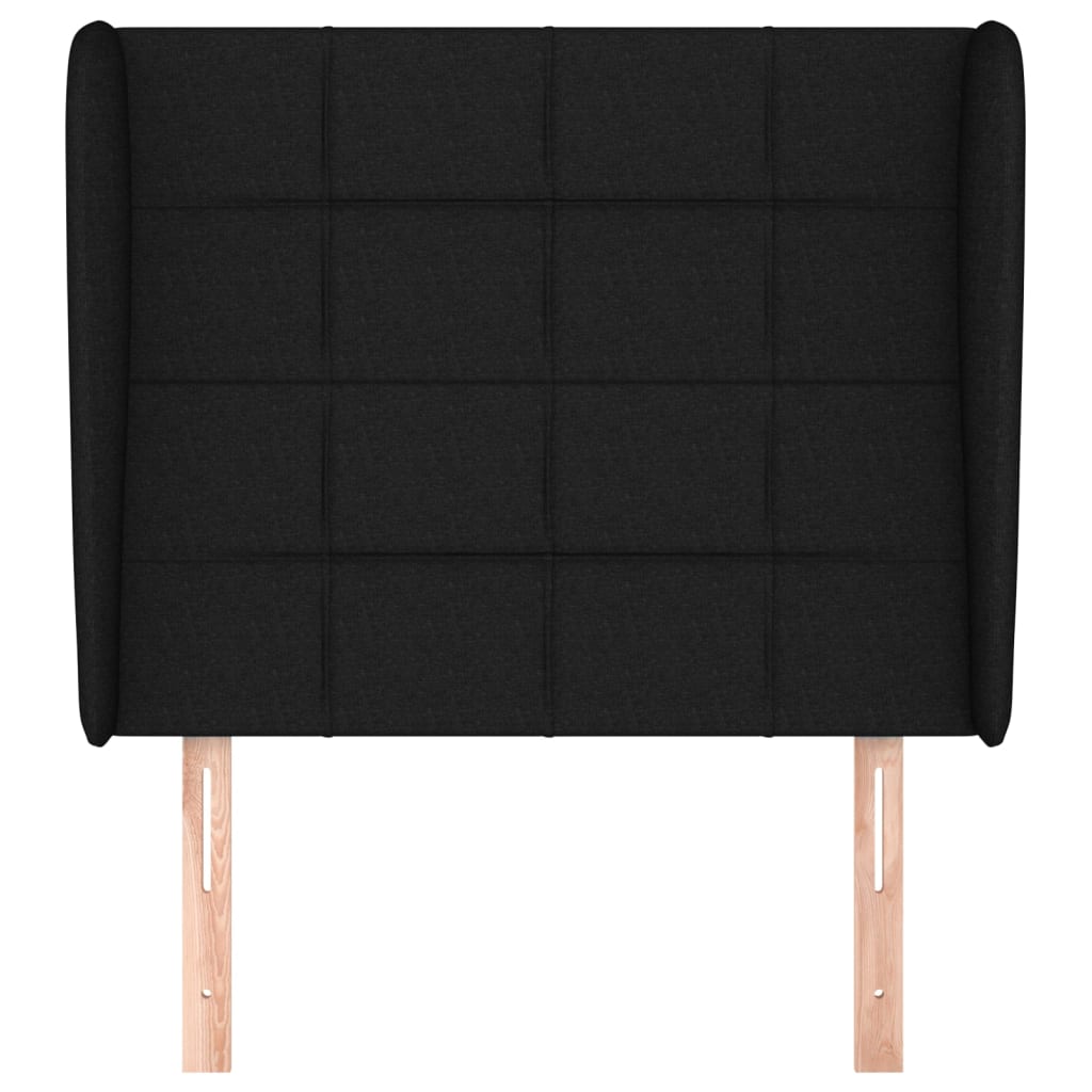 Κεφαλάρι με Πτερύγια Μαύρο 83x23x118/128 εκ. Υφασμάτινο