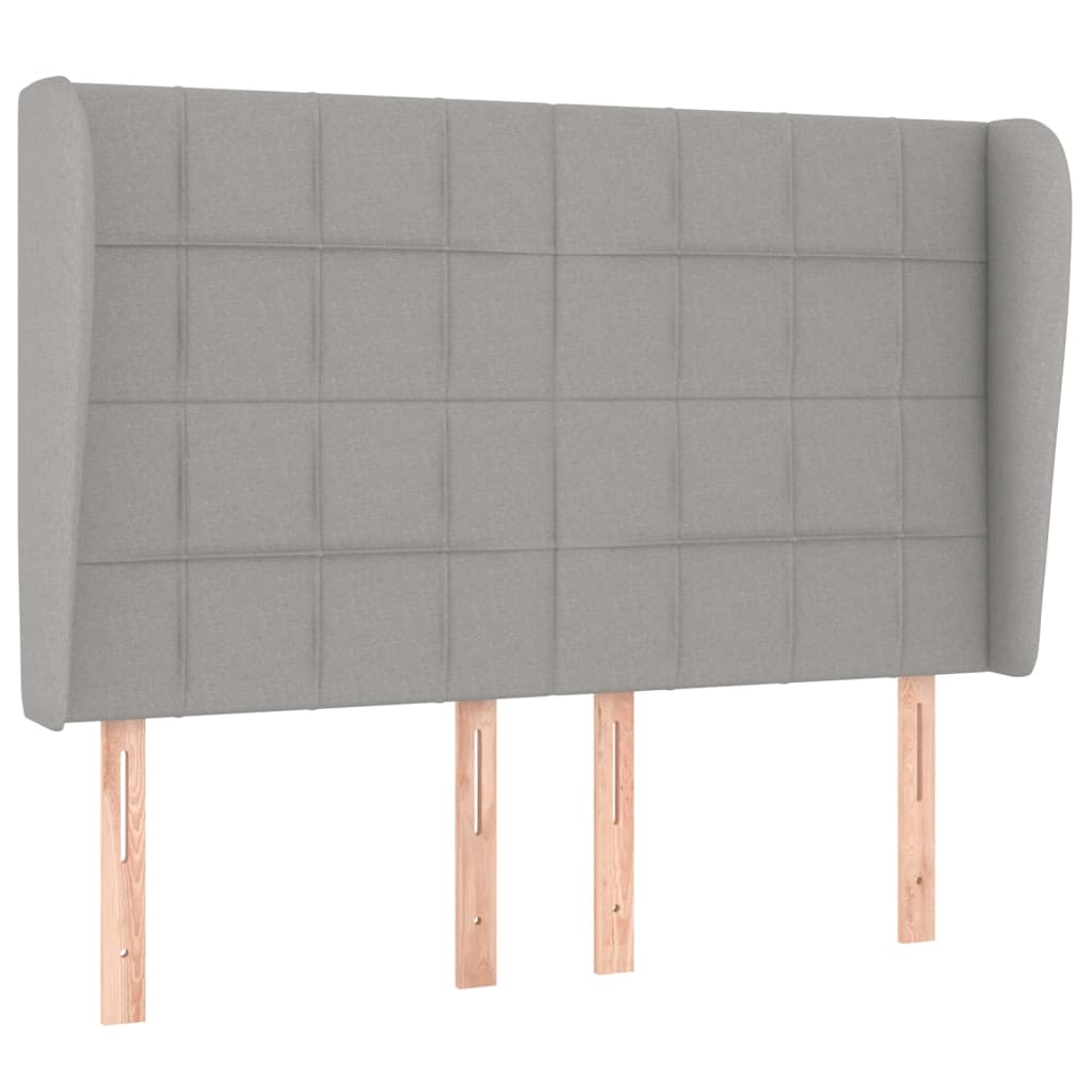 Κεφαλάρι με Πτερύγια Ανοιχτό Γκρι 147x23x118/128 εκ. Υφασμάτινο