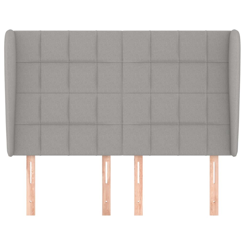 Κεφαλάρι με Πτερύγια Ανοιχτό Γκρι 147x23x118/128 εκ. Υφασμάτινο