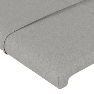 Κεφαλάρι με Πτερύγια Ανοιχτό Γκρι 147x23x118/128 εκ. Υφασμάτινο