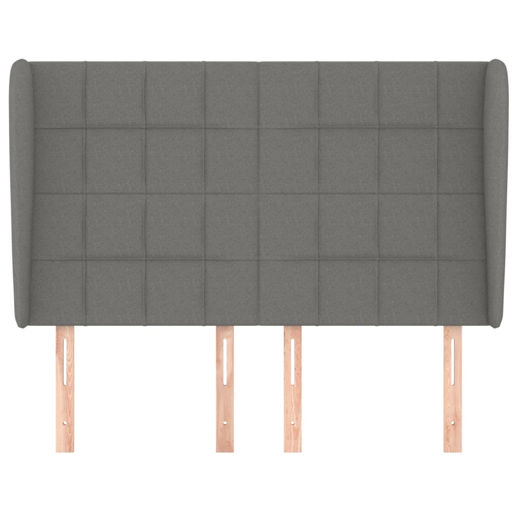 Κεφαλάρι με Πτερύγια Σκούρο Γκρι 147x23x118/128 εκ. Υφασμάτινο