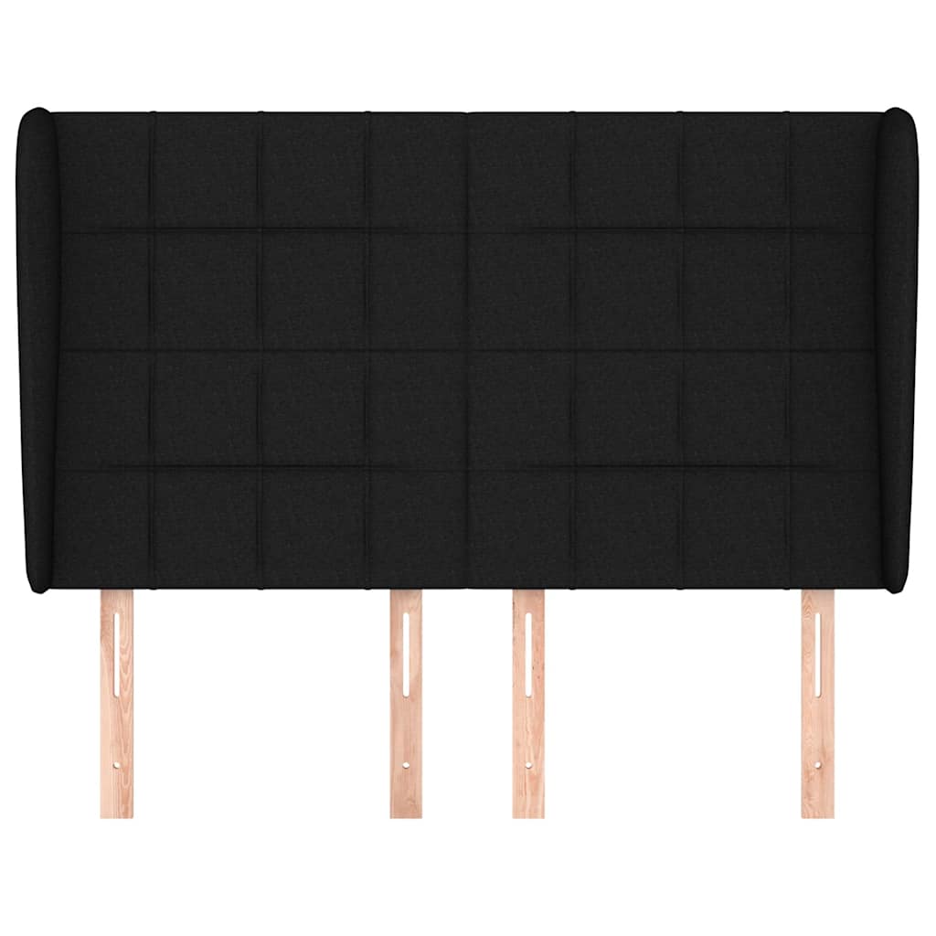 Κεφαλάρι με Πτερύγια Μαύρο 147x23x118/128 εκ. Υφασμάτινο