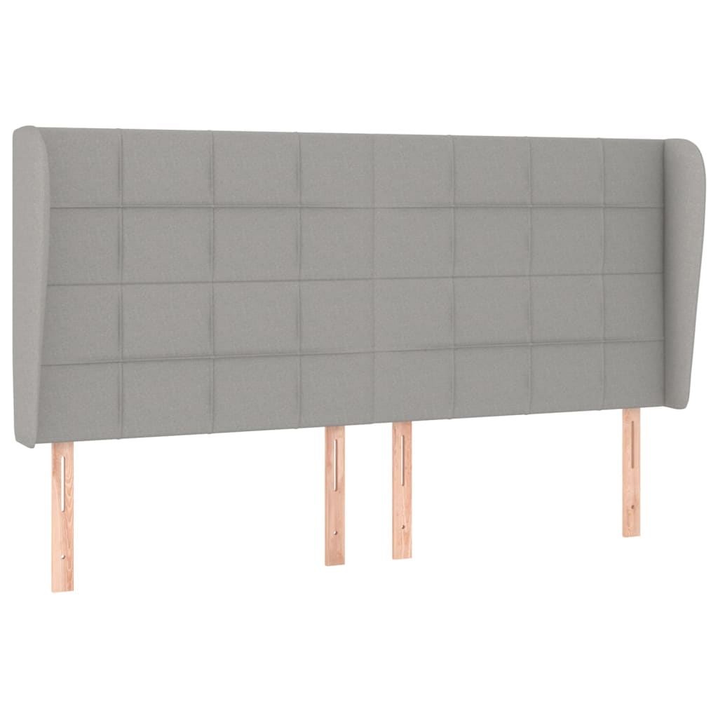 Κεφαλάρι με Πτερύγια Ανοιχτό Γκρι 163x23x118/128 εκ. Υφασμάτινο