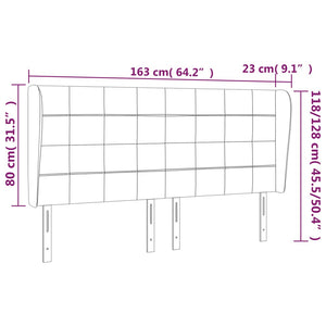 Κεφαλάρι με Πτερύγια Σκούρο Καφέ 163x23x118/128 εκ. Υφασμάτινο