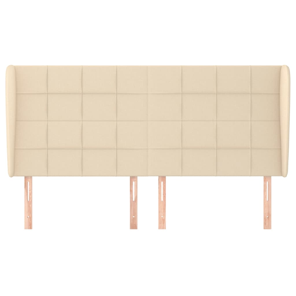 Κεφαλάρι με Πτερύγια Κρεμ 163x23x118/128 εκ. Υφασμάτινο