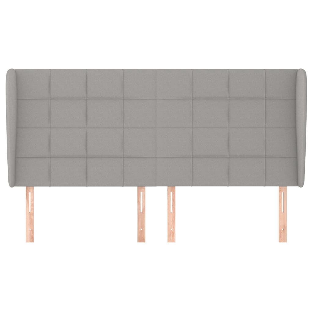 Κεφαλάρι με Πτερύγια Ανοιχτό Γκρι 183x23x118/128 εκ. Υφασμάτινο
