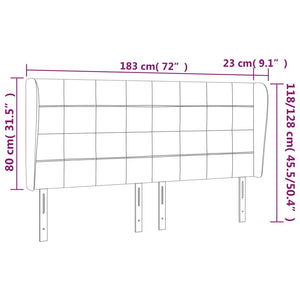 Κεφαλάρι με Πτερύγια Σκούρο Γκρι 183x23x118/128 εκ. Υφασμάτινο