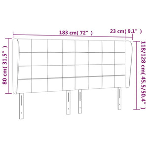 Κεφαλάρι με Πτερύγια Taupe 183x23x118/128 εκ. Υφασμάτινο