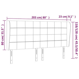Κεφαλάρι με Πτερύγια Σκούρο Γκρι 203x23x118/128 εκ. Υφασμάτινο