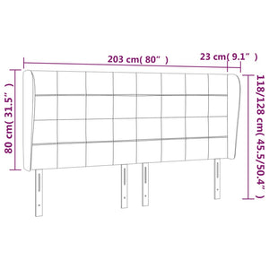 Κεφαλάρι με Πτερύγια Κρεμ 203x23x118/128 εκ. Υφασμάτινο