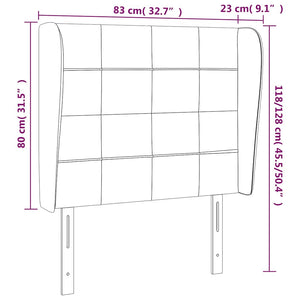 Κεφαλάρι με Πτερύγια Πράσινο 83x23x118/128 εκ. Βελούδινο
