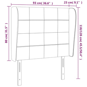 Κεφαλάρι με Πτερύγια Σκούρο Μπλε 93 x 23 x 118/128εκ.Βελούδινο