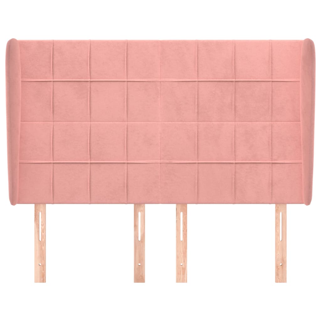 Κεφαλάρι με Πτερύγια Ροζ 147x23x118/128 εκ. Βελούδινο - Pakobazaar