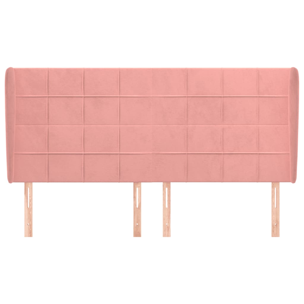 Κεφαλάρι με Πτερύγια Ροζ 163x23x118/128 εκ. Βελούδινο