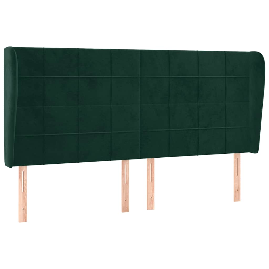 Κεφαλάρι με Πτερύγια Πράσινο 183x23x118/128 εκ. Βελούδινο