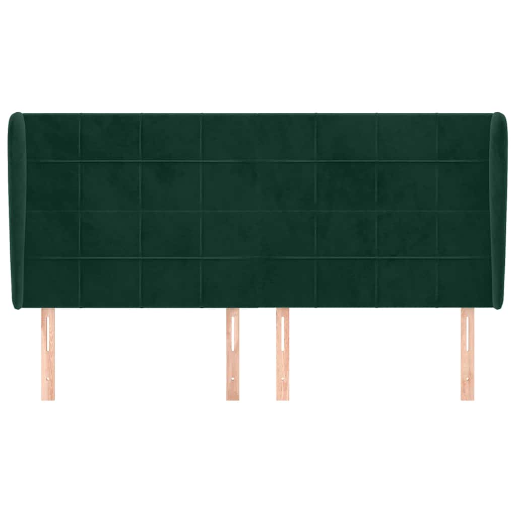 Κεφαλάρι με Πτερύγια Πράσινο 183x23x118/128 εκ. Βελούδινο