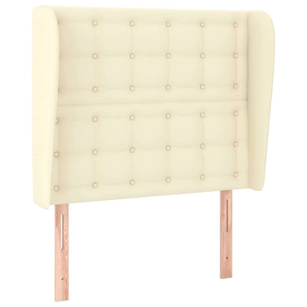 Κεφαλάρι με Πτερύγια Κρεμ 93x23x118/128 εκ. Συνθετικό Δέρμα - Pakobazaar