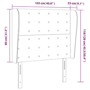 Κεφαλάρι με Πτερύγια Καφέ 103x23x118/128 εκ. Συνθετικό Δέρμα