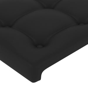 Κεφαλάρι με Πτερύγια Μαύρο 147x23x118/128 εκ. Συνθ. Δέρμα - Pakobazaar